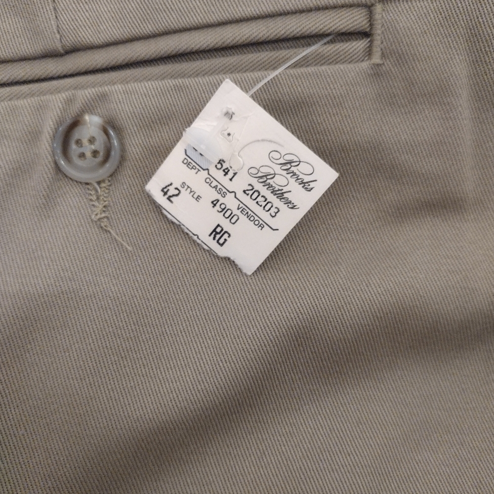 Brooks Brothers Men's 100% Cotton Khaki Chinos 42X37 - Picture 3 of 6